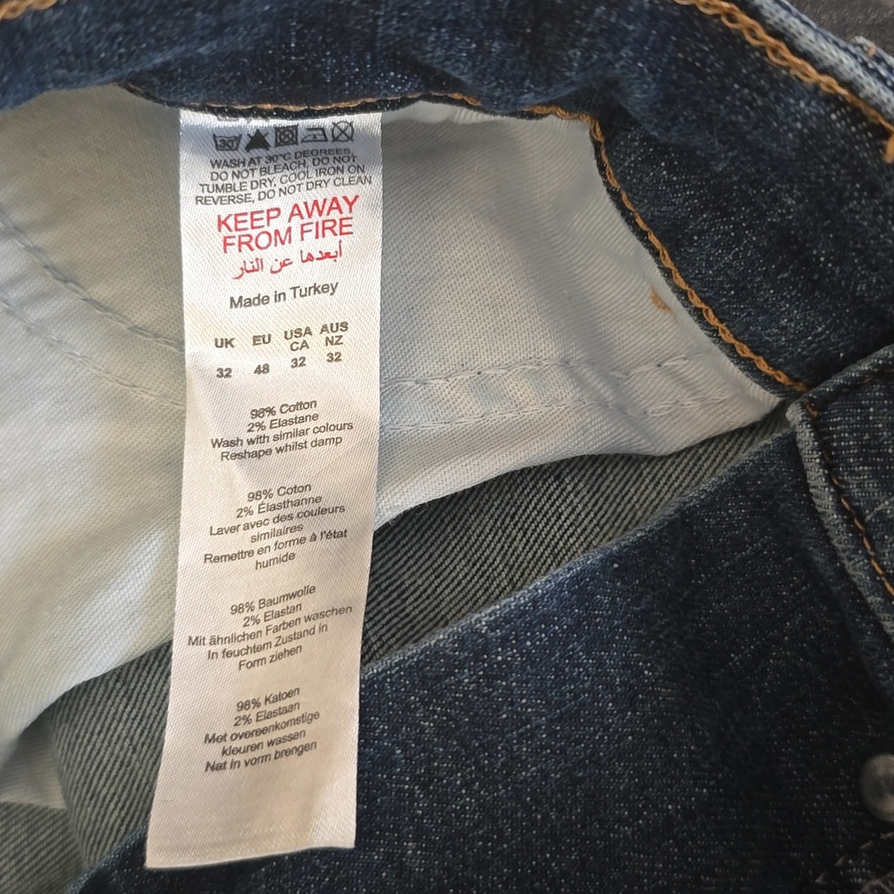 BoohooMAN Dark Blue Tall Stretch Skinny Jeans with Contrast Stitching Size 32 - Picture 5 of 11
